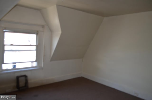 bonus room featuring a wealth of natural light and vaulted ceiling