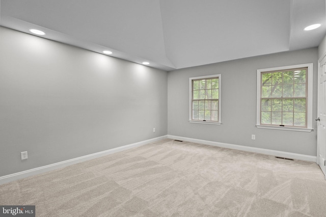 carpeted spare room featuring plenty of natural light