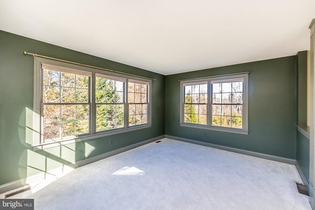 carpeted empty room featuring plenty of natural light