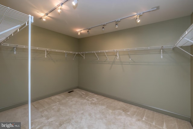 spacious closet featuring carpet floors