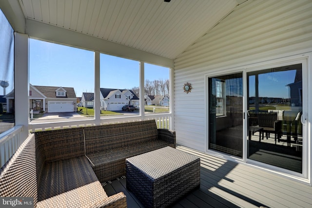 exterior space with an outdoor living space