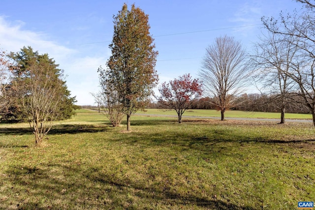 view of yard with a rural view