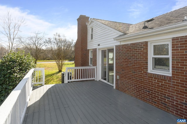 deck featuring central AC unit