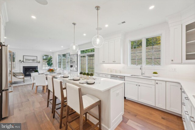 LOT16-CARLISLEAZALEA Bellflower Ln, Newtown Square, PA 19073 - kitchen featuring a sink, recessed lighting, open floor plan, plenty of natural light, and white cabinets
