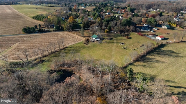 aerial view featuring a rural view