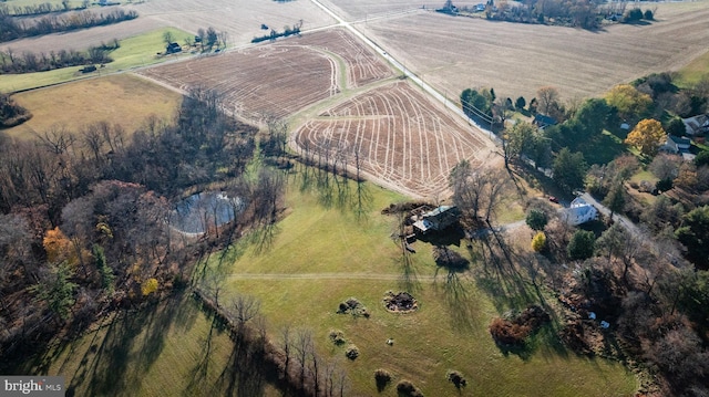 aerial view featuring a rural view