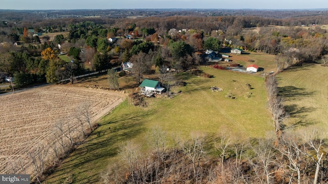 aerial view with a rural view