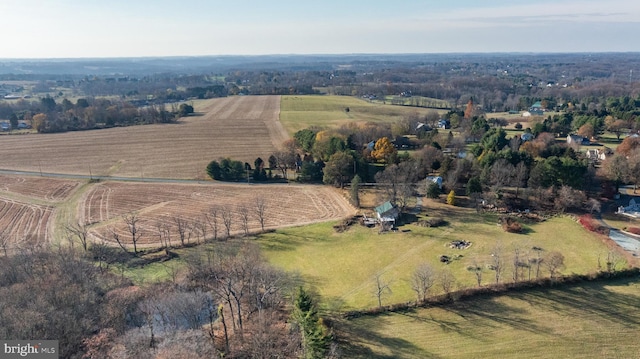 drone / aerial view featuring a rural view