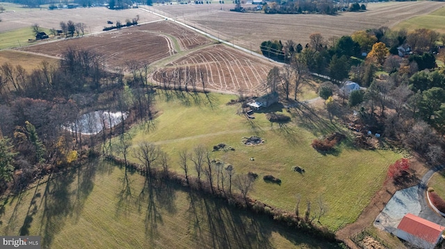 drone / aerial view with a rural view