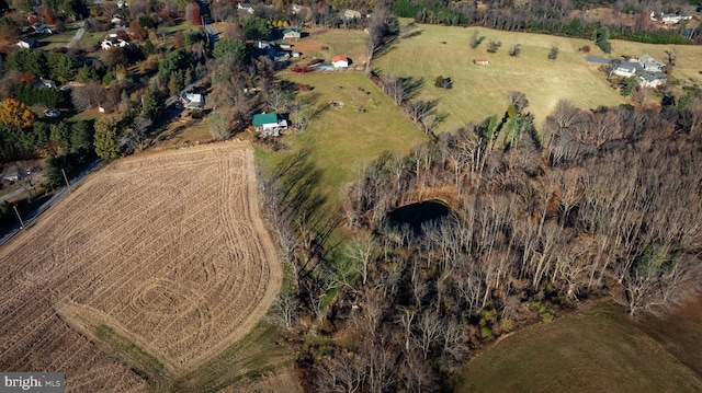 bird's eye view featuring a rural view