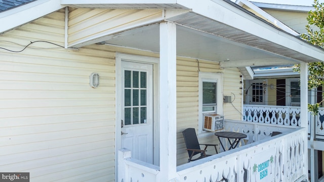 wooden terrace with cooling unit