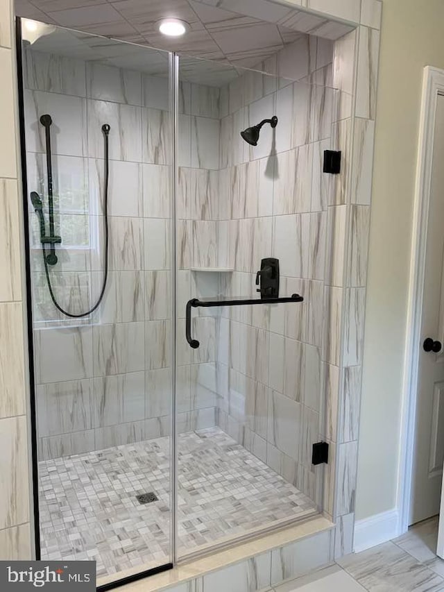 bathroom featuring walk in shower