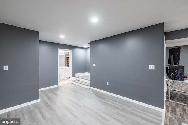 empty room featuring light hardwood / wood-style flooring