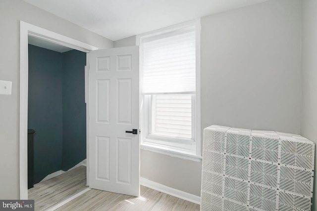 interior space with light hardwood / wood-style flooring