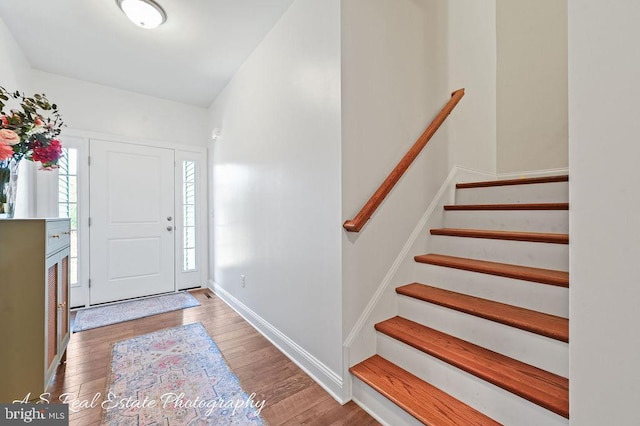 entryway featuring hardwood / wood-style flooring