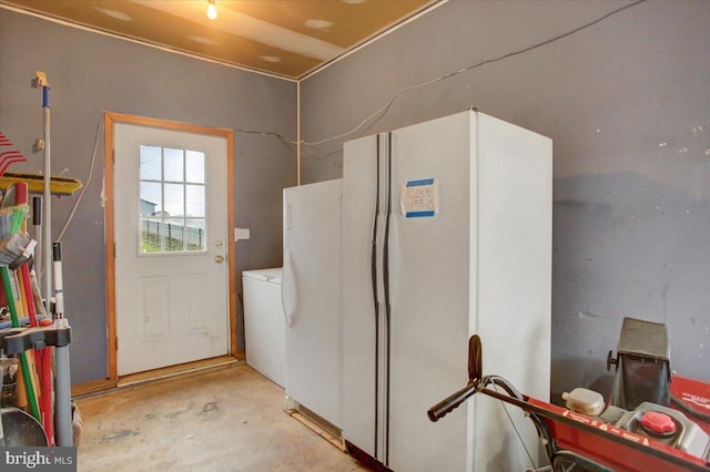 interior space with washer / dryer