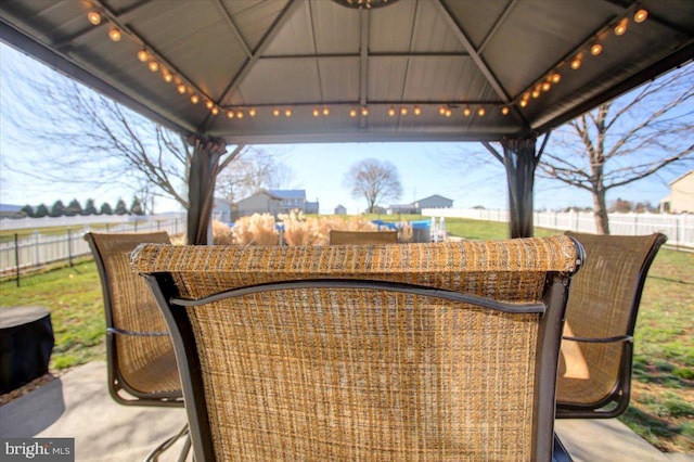 view of patio / terrace with a gazebo