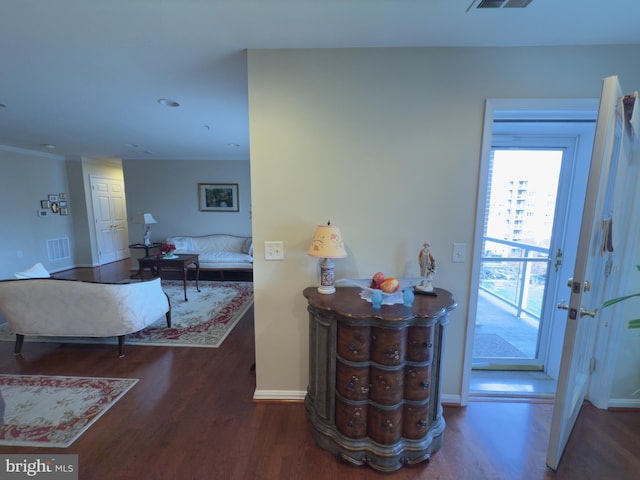 foyer featuring wood-type flooring