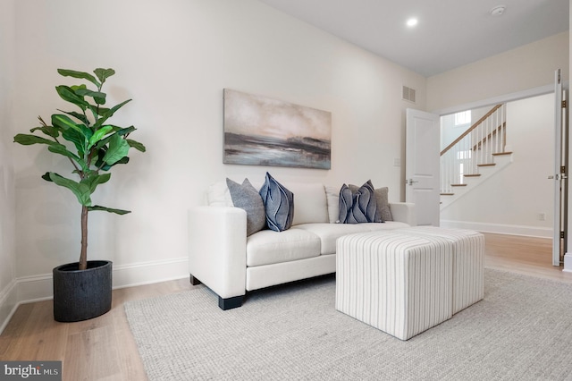 living room featuring hardwood / wood-style floors