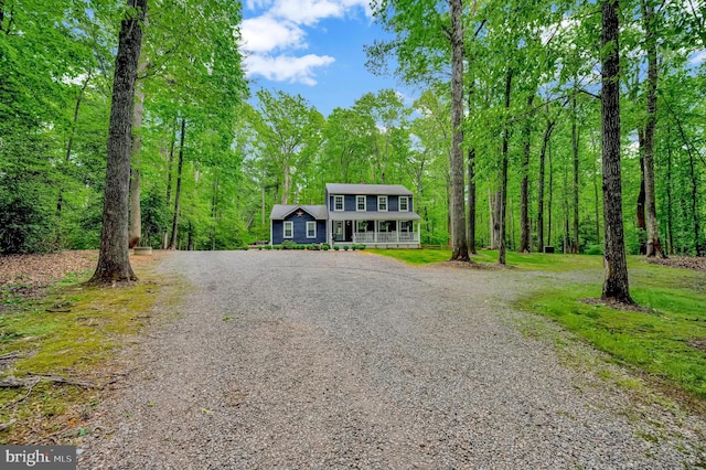 view of front of property with a porch