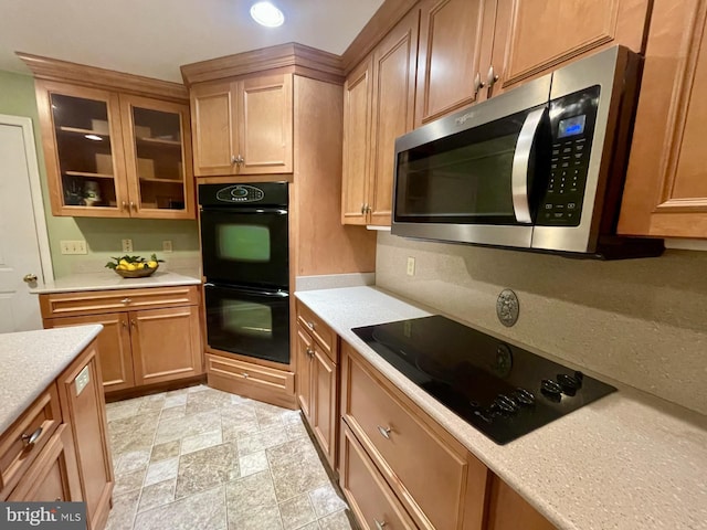 kitchen with black appliances