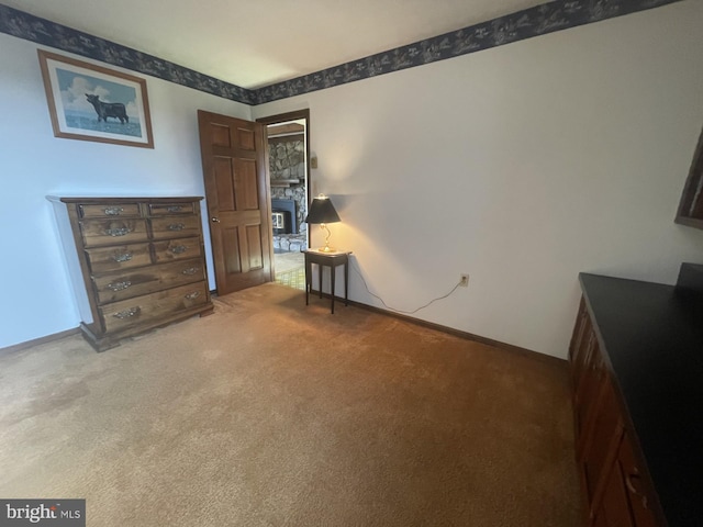 bedroom with carpet floors