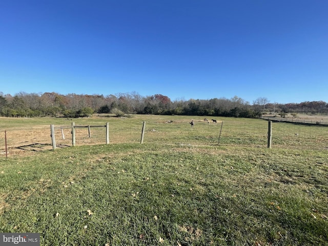 view of yard featuring a rural view