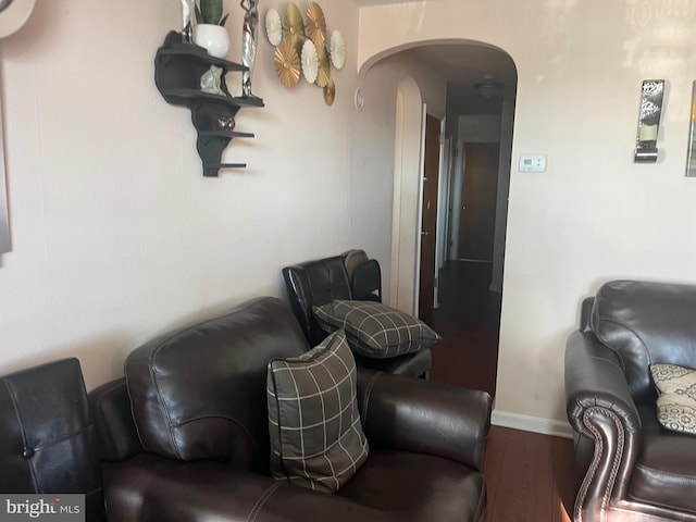 living room featuring hardwood / wood-style flooring