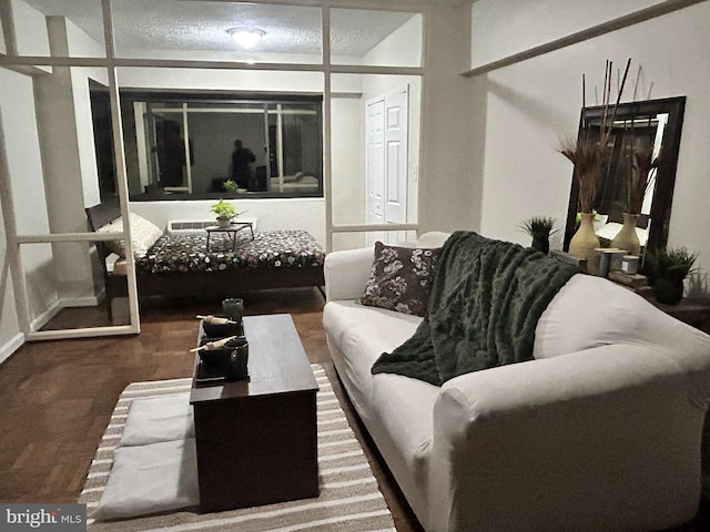 living room with hardwood / wood-style floors