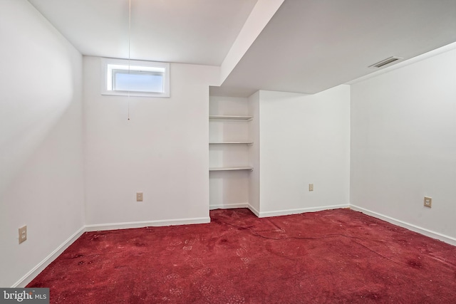 basement with carpet