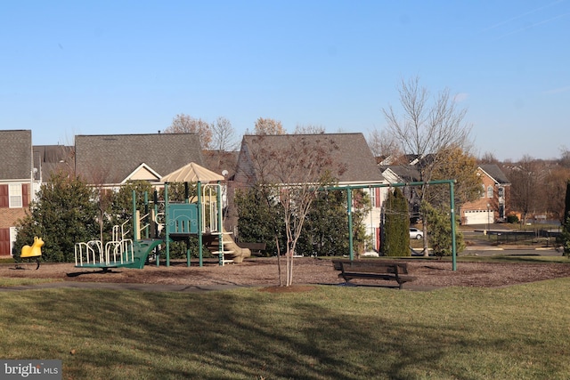 view of play area featuring a yard