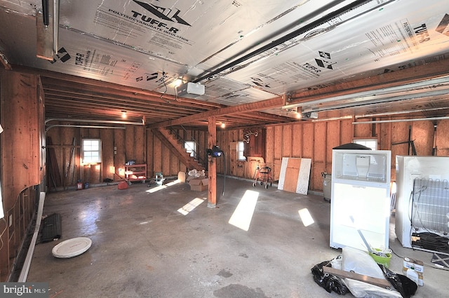 interior space with wood walls