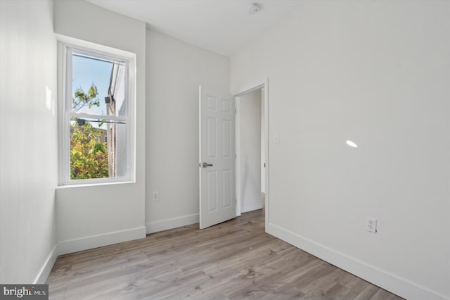 unfurnished bedroom featuring light hardwood / wood-style flooring