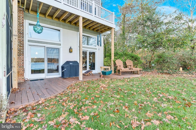 doorway to property with a wooden deck