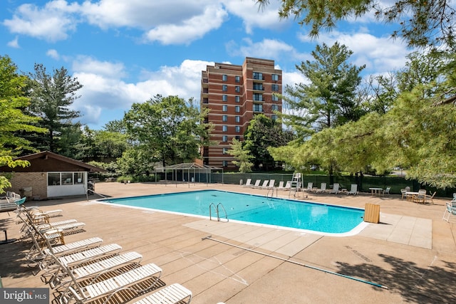 view of pool with a patio