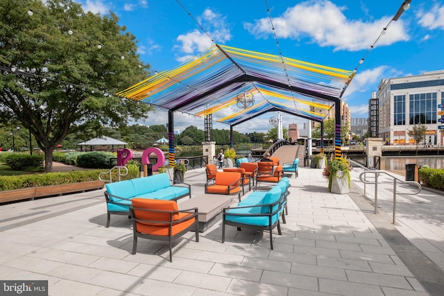 view of patio / terrace featuring an outdoor living space