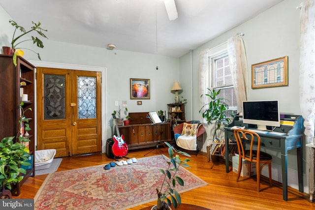 interior space featuring wood finished floors