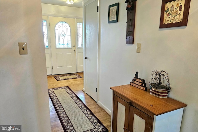 foyer featuring light hardwood / wood-style floors