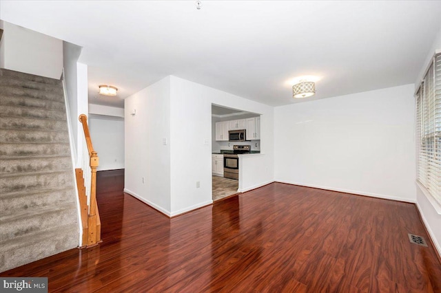 unfurnished living room with wood-type flooring