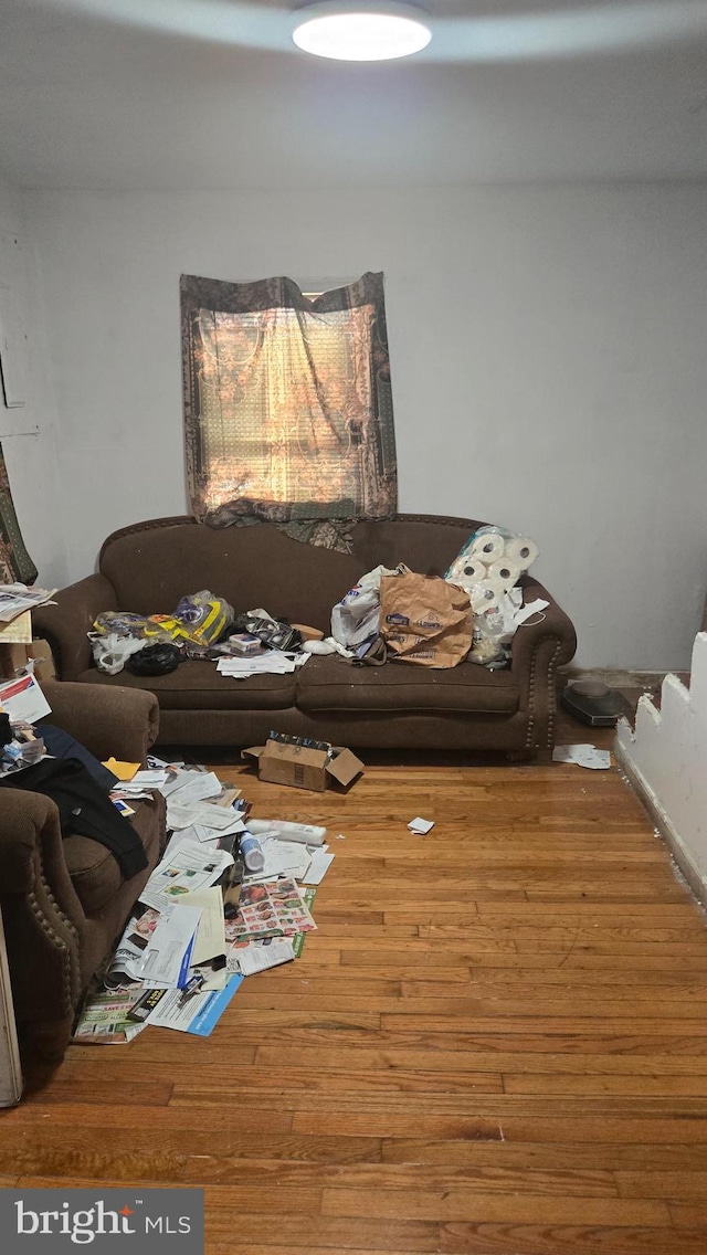 living room with wood-type flooring