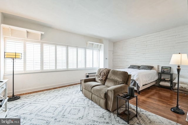 bedroom featuring dark wood-type flooring