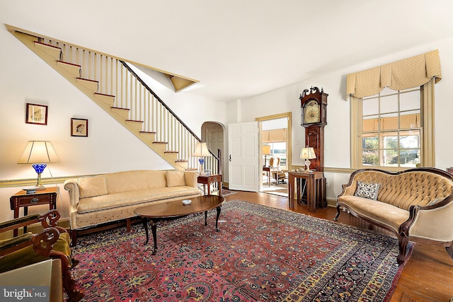 living room featuring wood-type flooring