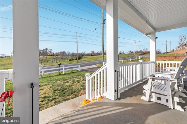 view of patio with a porch