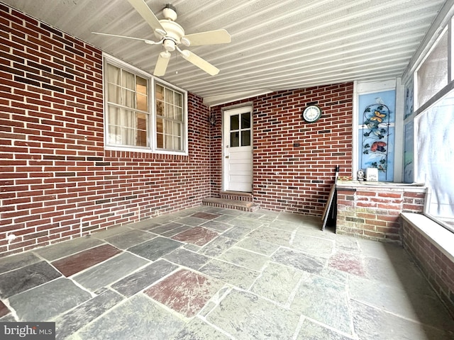 view of patio with ceiling fan