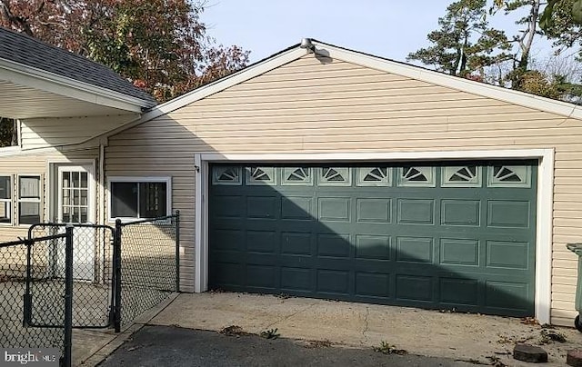 view of garage