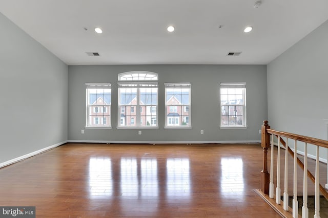 empty room with light wood-type flooring