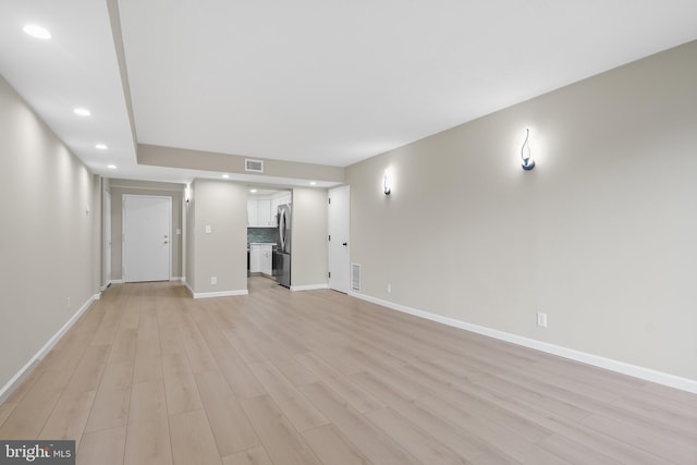 unfurnished living room featuring light hardwood / wood-style floors