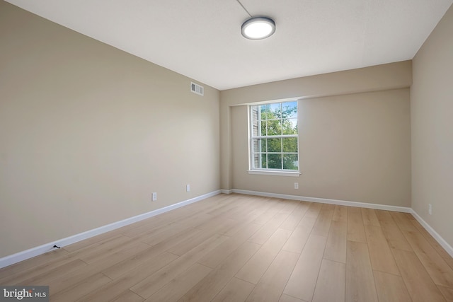 empty room featuring light wood-type flooring