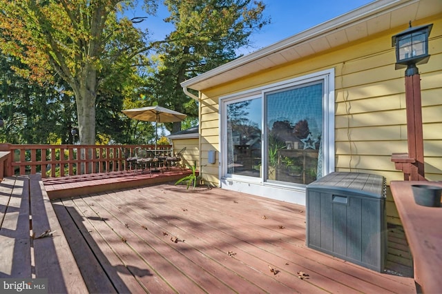 view of wooden deck