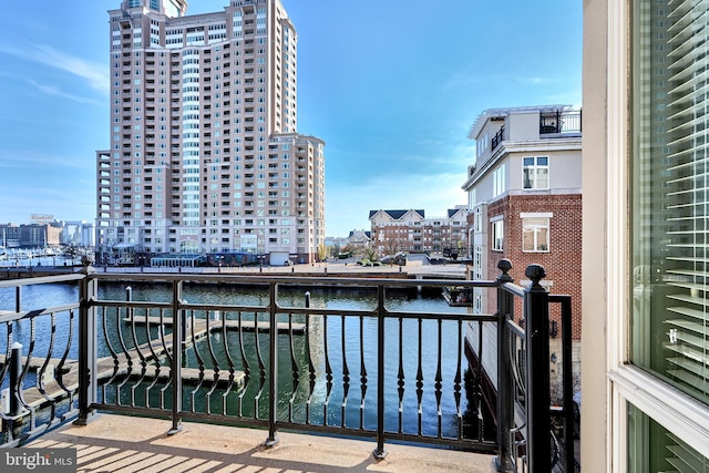 balcony with a water view